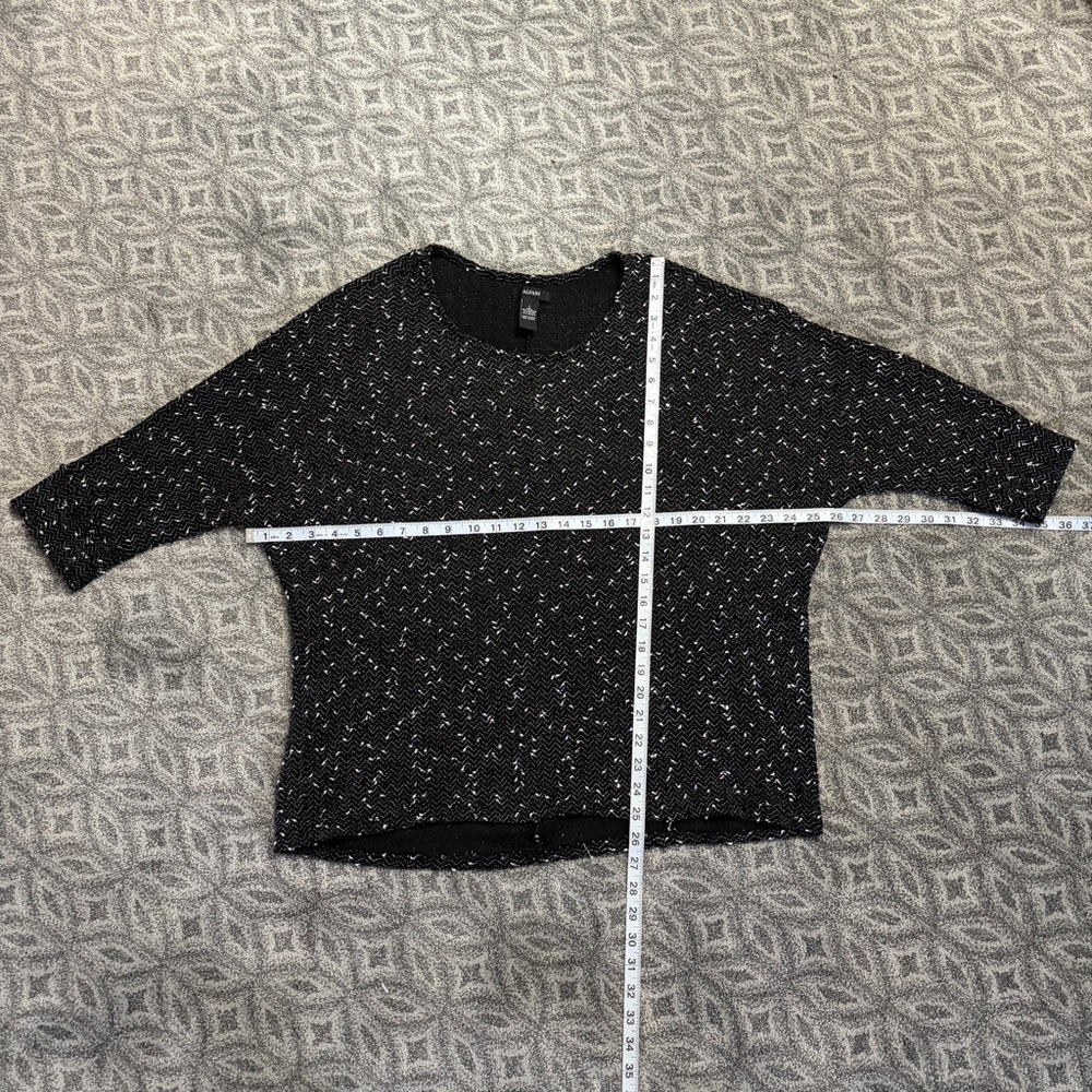 ALFANI Black/White Sequined Knit Top 106 - Picture 6 of 9
